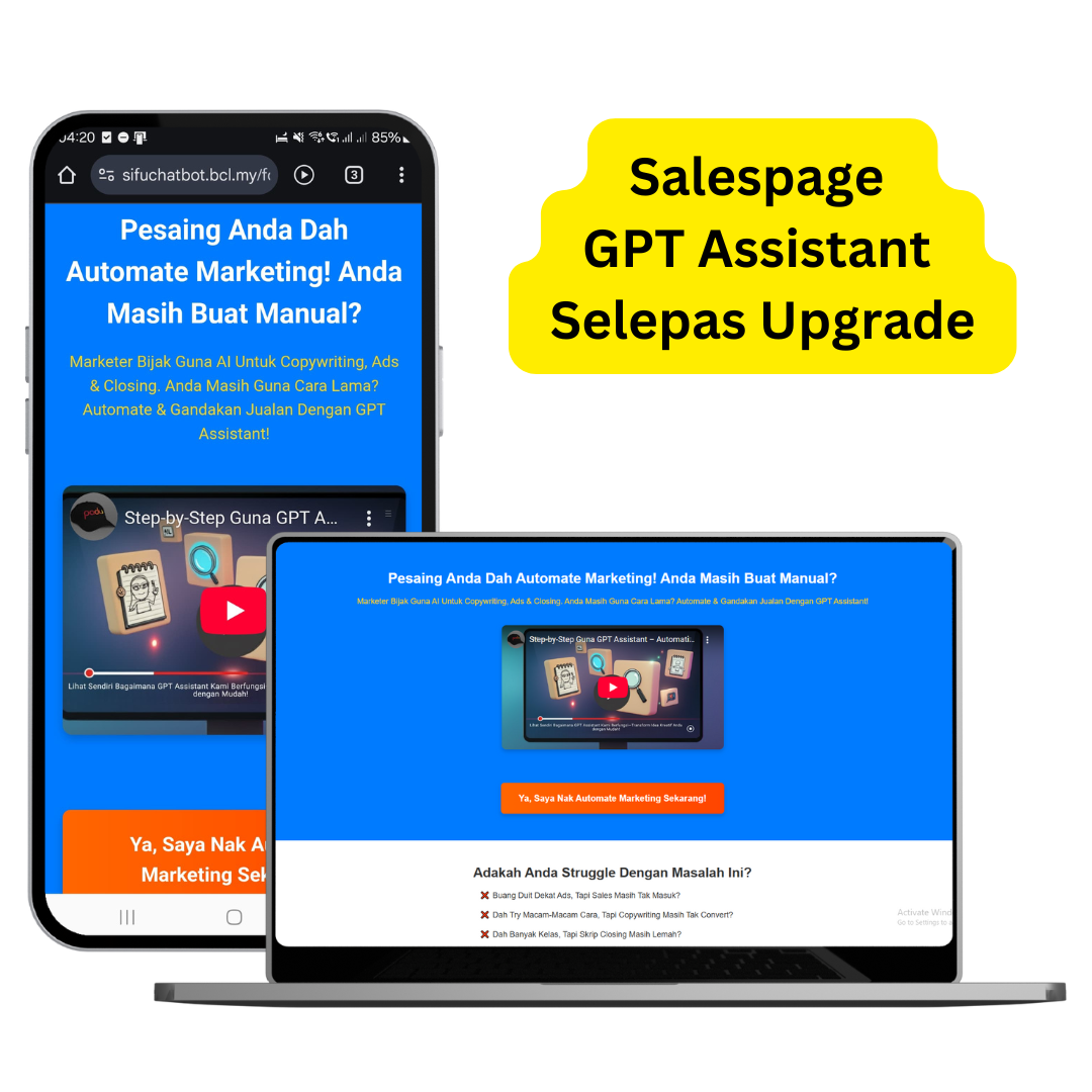 Sales Page GPT Assistant Selepas